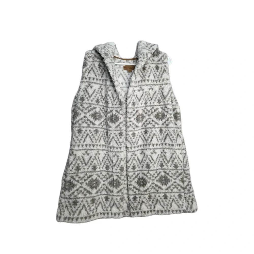 Koolaburra by UGG Cozy Sherpa‎ Hooded Vest Dove Geo Medium